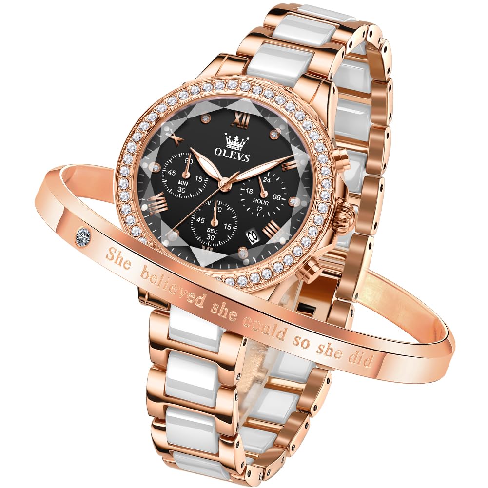 OLEVS Women s Watch Ceramic Cute Quartz Popular Watch Women Elegant Stylish Date Waterproof Luminous Watch for women Black
OLEVS Women s Watch Ceramic Cute Quartz Popular Watch Women Elegant Stylish Date Waterproof Luminous Watch for women Black