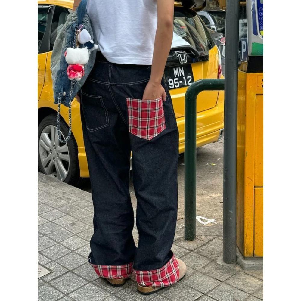 Американские ретро-плед пэчворк завернутые края женские джинсы High Street Harajuku свободные широкие прямые брюки для мужчин и женщин M
Американские ретро-плед пэчворк завернутые края женские джинсы High Street Harajuku свободные широкие прямые брюки для мужчин и женщин M