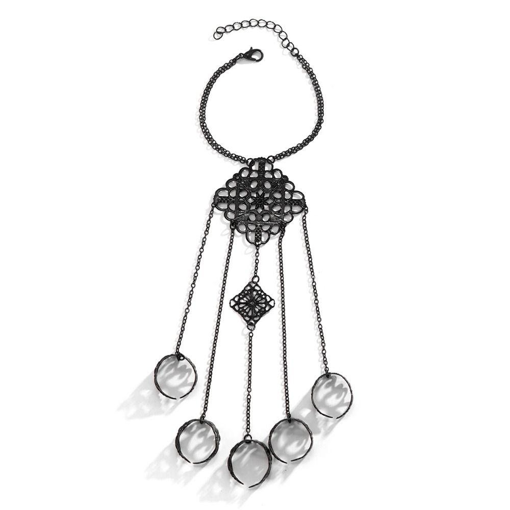 Залізний готичний браслет для пальців, ювелірні вироби для рук у стилі панк, кільця для нігтів, нові браслети з ланцюжками для пальців, жінки 2
Залізний готичний браслет для пальців, ювелірні вироби для рук у стилі панк, кільця для нігтів, нові браслети з ланцюжками для пальців, жінки 2