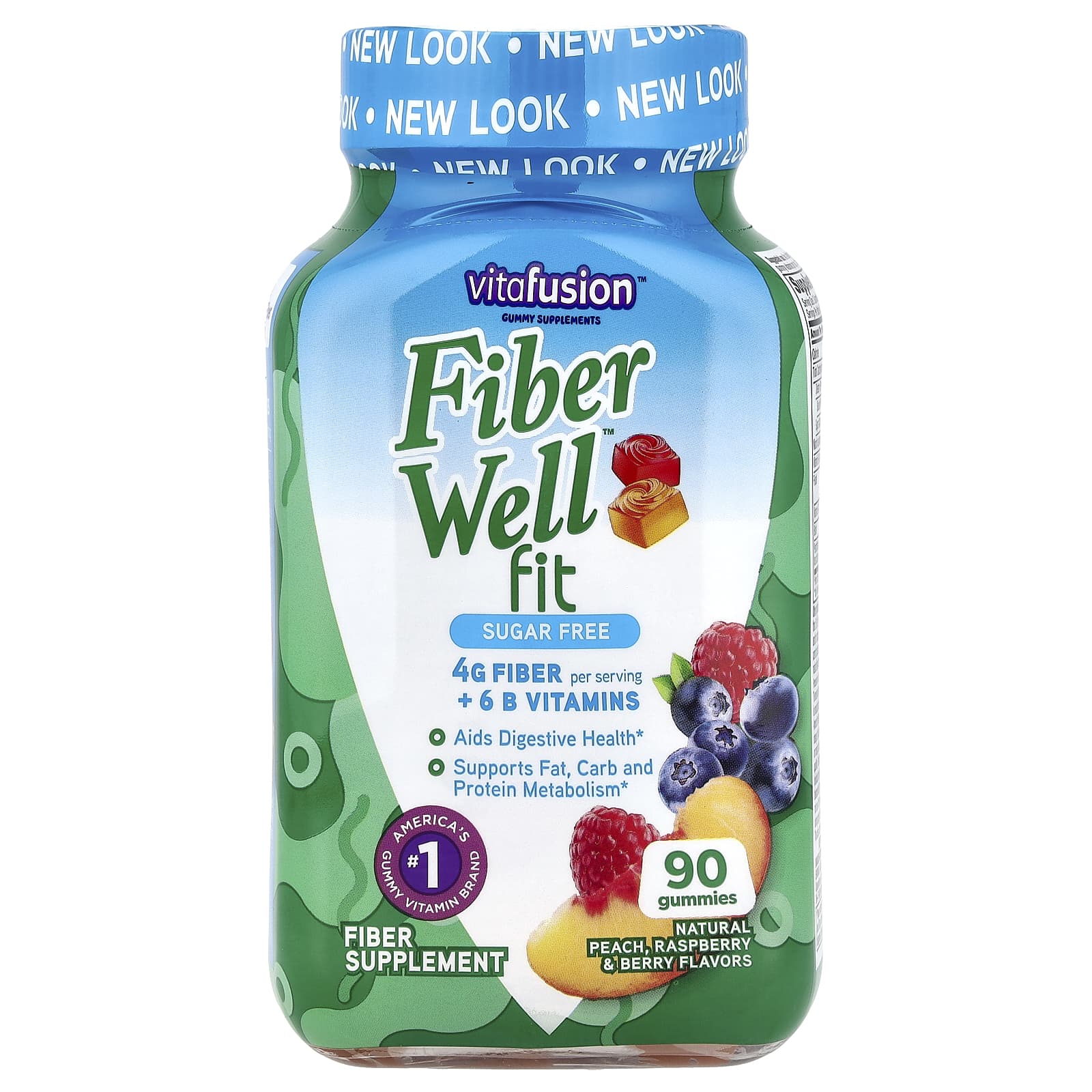 Fiberwell Fit Vitamins, Sugar Free, Natural Peach, Raspberry and Berry Flavors, 90 Gummies
Fiberwell Fit Vitamins, Sugar Free, Natural Peach, Raspberry and Berry Flavors, 90 Gummies