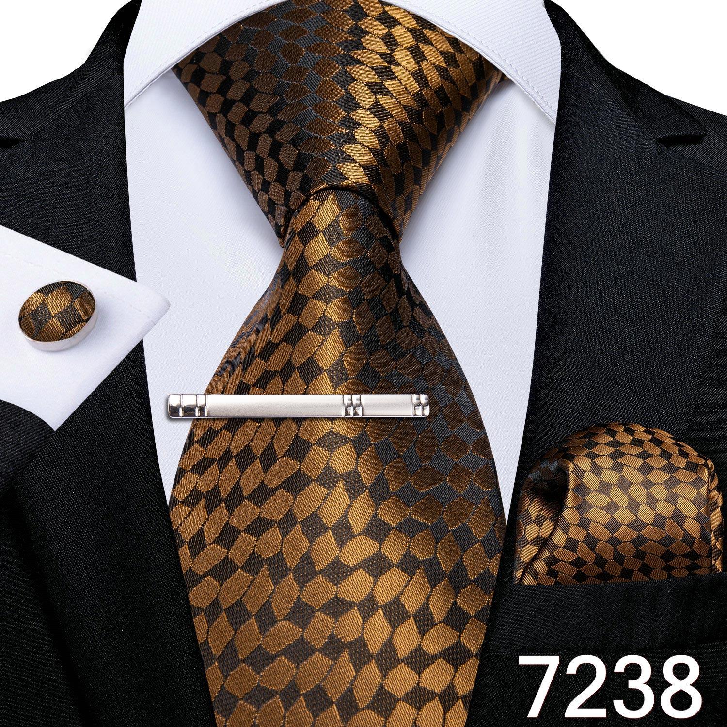Мужской деловой галстук с серебряными зажимами для галстука, полосатый шелковый галстук, носовые запонки для бизнеса N-7238
Мужской деловой галстук с серебряными зажимами для галстука, полосатый шелковый галстук, носовые запонки для бизнеса N-7238