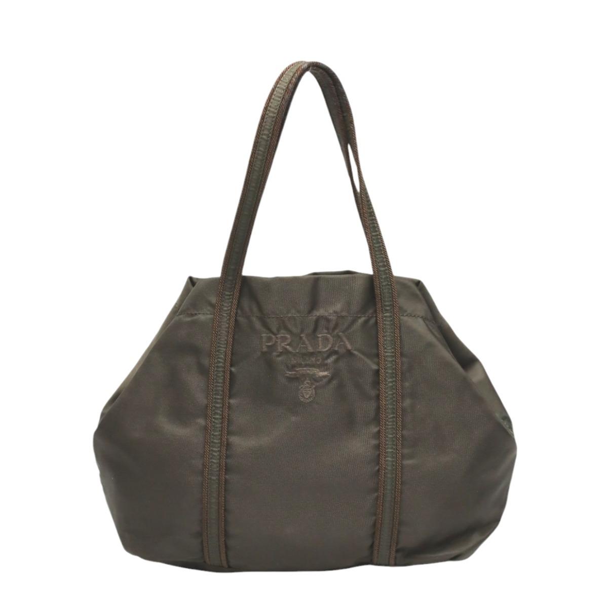 PRADA Logo embroidery Tote Bag Nylon khaki Women BR0977 Used
PRADA Logo embroidery Tote Bag Nylon khaki Women BR0977 Used