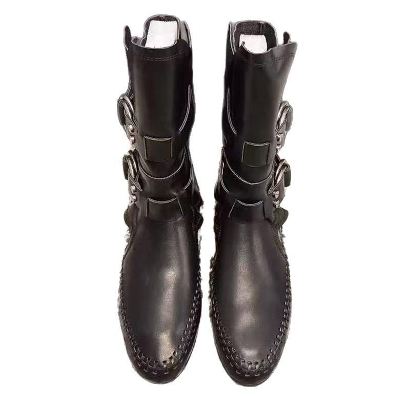 European Station 2025 autumn and winter new Spice Girl style square head women s cowhide metal buckle retro flat-bottomed locomotive boots 35
European Station 2025 autumn and winter new Spice Girl style square head women s cowhide metal buckle retro flat-bottomed locomotive boots 35