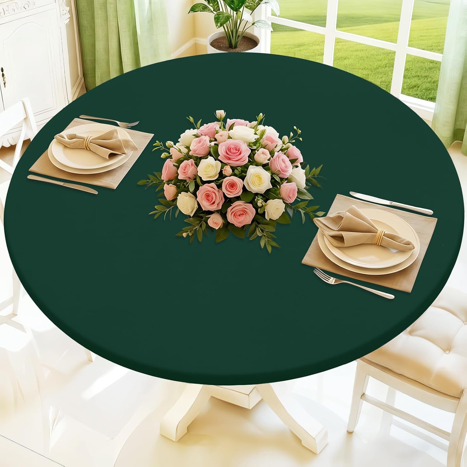 Round Fitted Table Covers, Spandex Round Tablecloths with Elastic, Non-Slip Dining Circle Table Cloths for Kitchen Dining Party 80cm темно-зелений колір
Round Fitted Table Covers, Spandex Round Tablecloths with Elastic, Non-Slip Dining Circle Table Cloths for Kitchen Dining Party 80cm темно-зелений колір