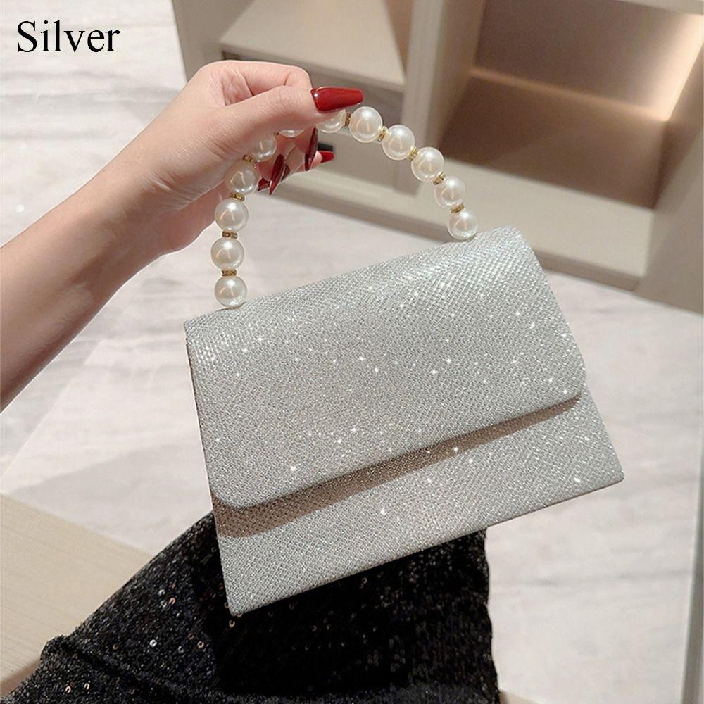 Pearl Chain Shoulder Bags Luxury Purse Gold Bright Silk Evening Bag Women Elegant Fashion Banquet Clutch Female Handbag
Pearl Chain Shoulder Bags Luxury Purse Gold Bright Silk Evening Bag Women Elegant Fashion Banquet Clutch Female Handbag