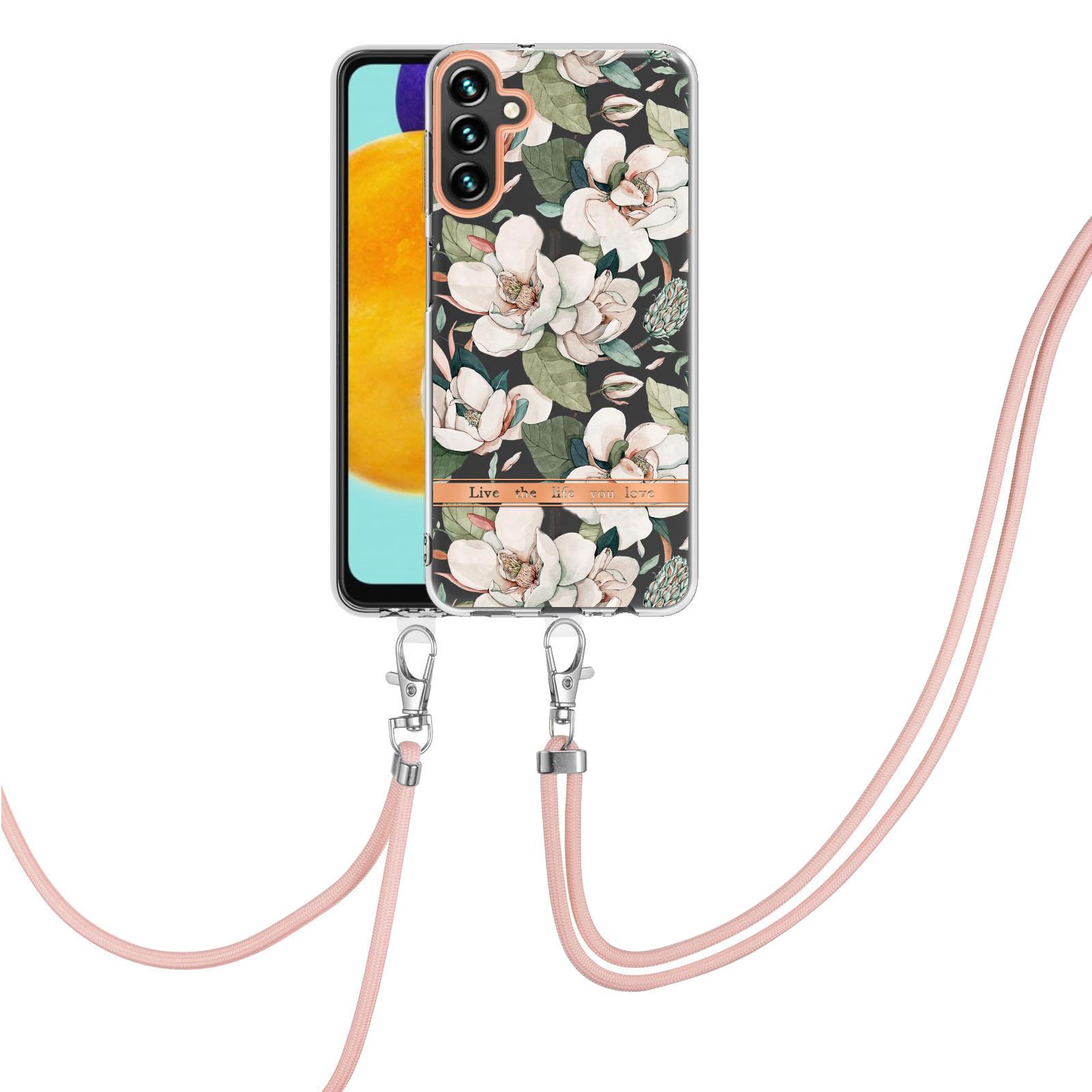 For Samsung Galaxy A54 5G Back Cover with Shoulder Strap Flower Pattern Electroplating TPU Case HC001 Green Gardenia
For Samsung Galaxy A54 5G Back Cover with Shoulder Strap Flower Pattern Electroplating TPU Case HC001 Green Gardenia