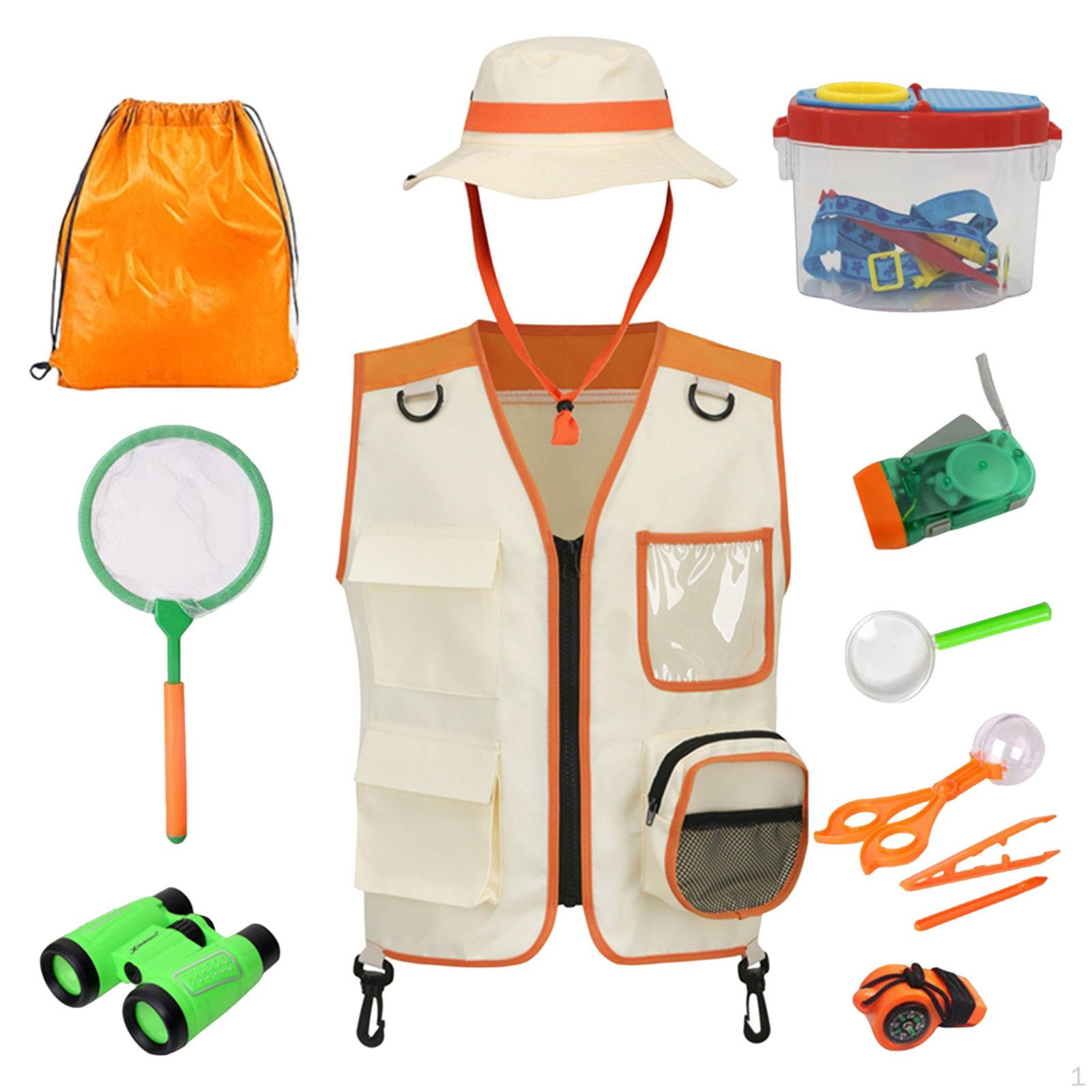 12 Pieces Cargo Vest and Hat Backyard Costume Kit Outside Explorer помаранчевий
12 Pieces Cargo Vest and Hat Backyard Costume Kit Outside Explorer помаранчевий