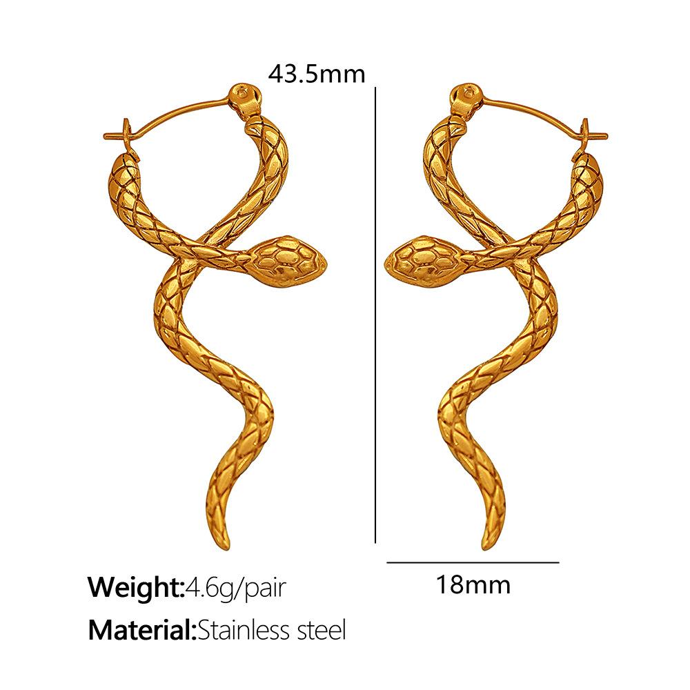Personality European and American cross serpentine titanium steel ear buckle women s earrings titanium steel 18k gold-plated earrings hot-selling
Personality European and American cross serpentine titanium steel ear buckle women s earrings titanium steel 18k gold-plated earrings hot-selling