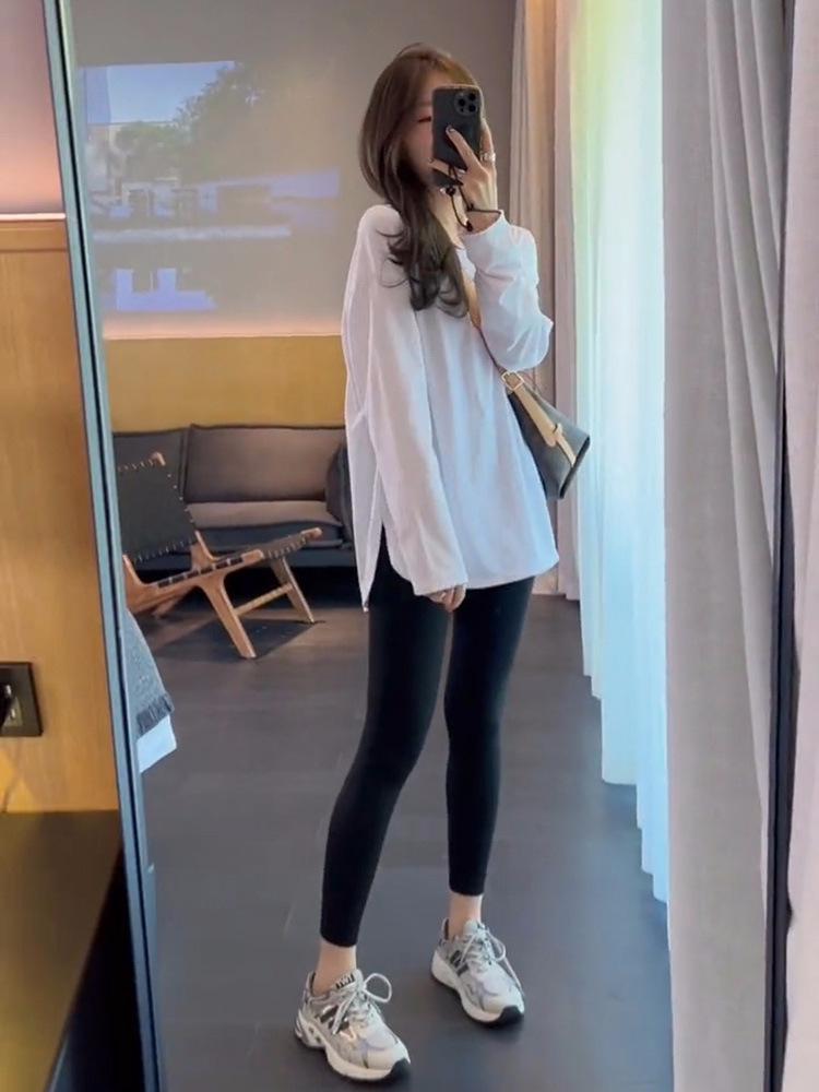 Women s Long-Sleeve Heavyweight Cotton T-Shirt, Brushed Velvet Lined, Mid-Length Hip-Covering, White—Perfect for Autumn and Winter. XXL
Women s Long-Sleeve Heavyweight Cotton T-Shirt, Brushed Velvet Lined, Mid-Length Hip-Covering, White—Perfect for Autumn and Winter. XXL