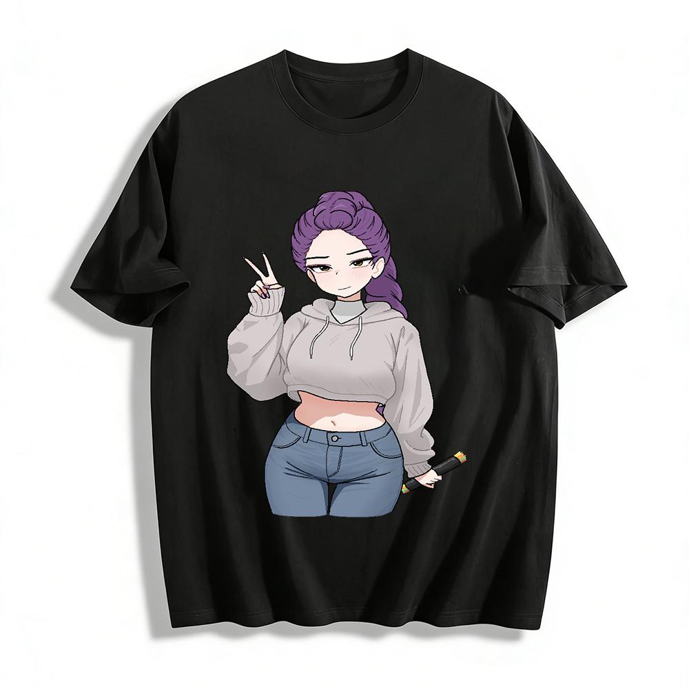 Anime Crop Top Hoodie for Women, Casual Loose Fit Streetwear with Cute Purple Hair Girl Print Pure cotton T-shirt XXS
Anime Crop Top Hoodie for Women, Casual Loose Fit Streetwear with Cute Purple Hair Girl Print Pure cotton T-shirt XXS