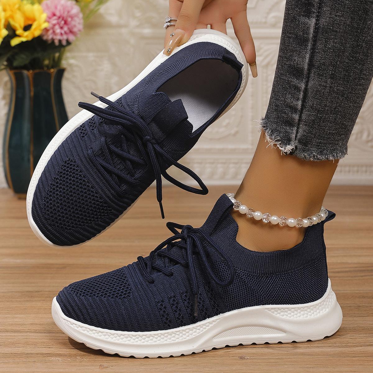 Autumn Lace-Up Thick-Soled Fly-Woven Sports Shoes Women S Large-Size Casual Breathable And Comfortable Running Shoes 43 36 тёмно-синий
Autumn Lace-Up Thick-Soled Fly-Woven Sports Shoes Women S Large-Size Casual Breathable And Comfortable Running Shoes 43 36 тёмно-синий