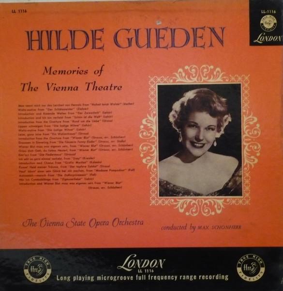 LP Record HILDE GUEDEN Memories Of The Vienna Theatre LL1116 LONDON Canada Classical Used
LP Record HILDE GUEDEN Memories Of The Vienna Theatre LL1116 LONDON Canada Classical Used