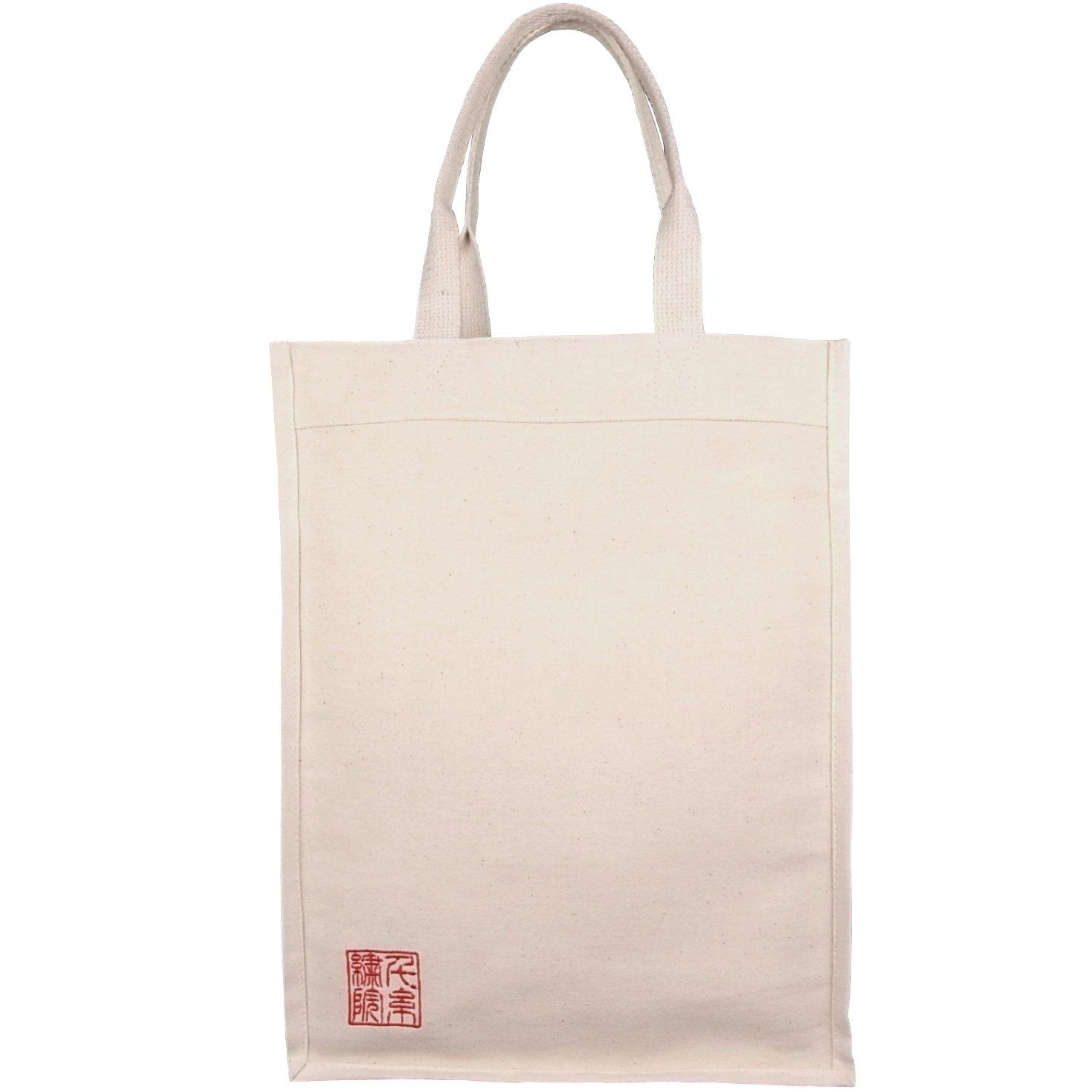 Senshishuin Indian Cotton Canvas Natural Tote Bag with Red Old Seal Embroidery by Rectangles
Senshishuin Indian Cotton Canvas Natural Tote Bag with Red Old Seal Embroidery by Rectangles