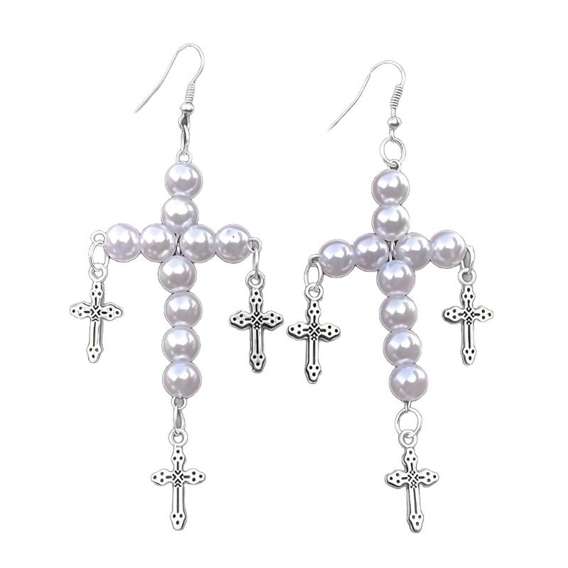 Elegant Pearls Crosses Earrings For Women Stylish Alloy Dangle Ear Jewelry Perfect For Daily Wear And Gifts 1
Elegant Pearls Crosses Earrings For Women Stylish Alloy Dangle Ear Jewelry Perfect For Daily Wear And Gifts 1
