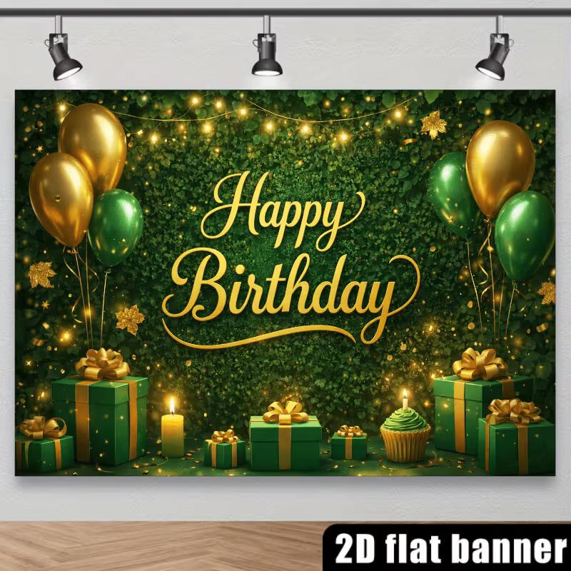 2D Green & Gold Themed Birthday Photo Booth Backdrop with Balloons 47.2x31.5inch/120*80cm
2D Green & Gold Themed Birthday Photo Booth Backdrop with Balloons 47.2x31.5inch/120*80cm