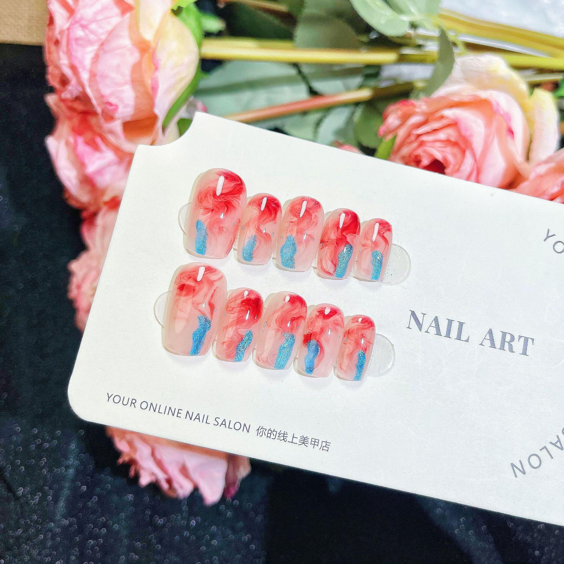 Hand-Painted Watercolor Rose Short Nails: Whitened, National Style & Purely Handmade Large
Hand-Painted Watercolor Rose Short Nails: Whitened, National Style & Purely Handmade Large