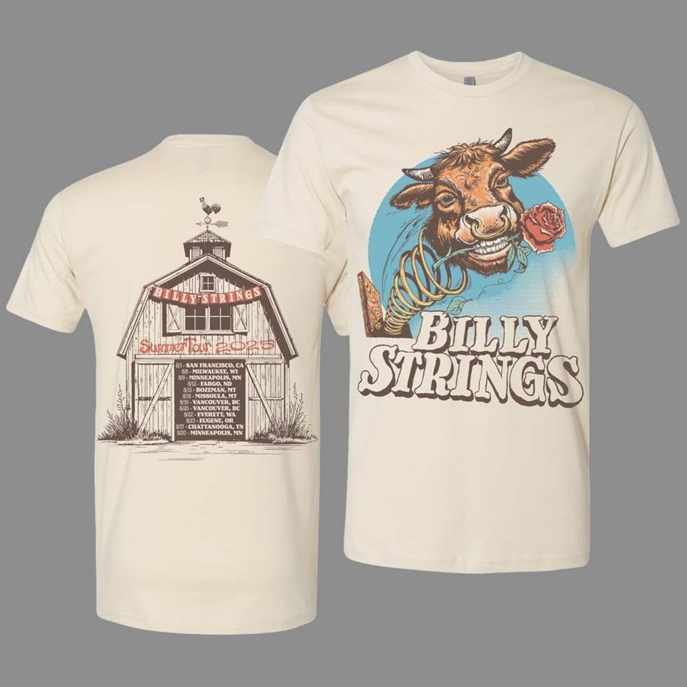 Billy Strings Summer 2025 Tour Merch Cow With Dates Two Sided T-Shirt S
Billy Strings Summer 2025 Tour Merch Cow With Dates Two Sided T-Shirt S