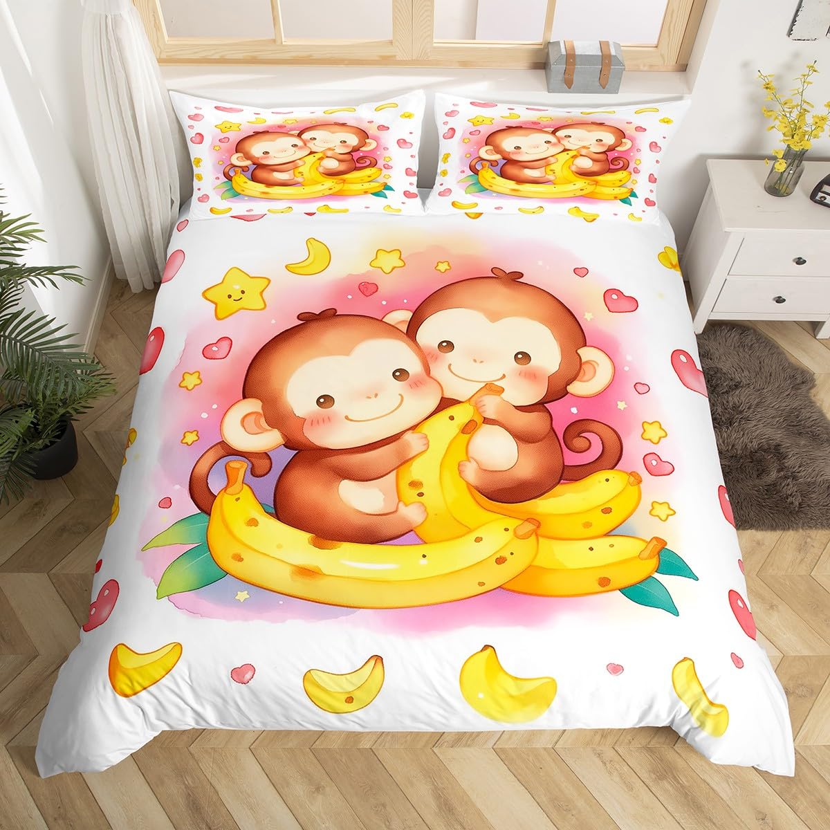 Monkey Duvet Cover Sets For Children Comforter Covers Lightweight Down Room Decor Queen Size 2 Pillowcase 1 Duvet Cover No Quilt EU Single(135*200cm)3pcs
Monkey Duvet Cover Sets For Children Comforter Covers Lightweight Down Room Decor Queen Size 2 Pillowcase 1 Duvet Cover No Quilt EU Single(135*200cm)3pcs