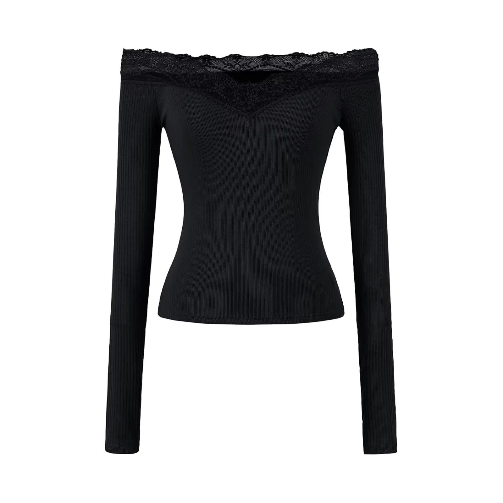 Elegant Lace One-Shoulder Long-Sleeve Women s T-shirt - 2026 Slim Fit, Classy & Off-the-Shoulder Style Medium
Elegant Lace One-Shoulder Long-Sleeve Women s T-shirt - 2026 Slim Fit, Classy & Off-the-Shoulder Style Medium