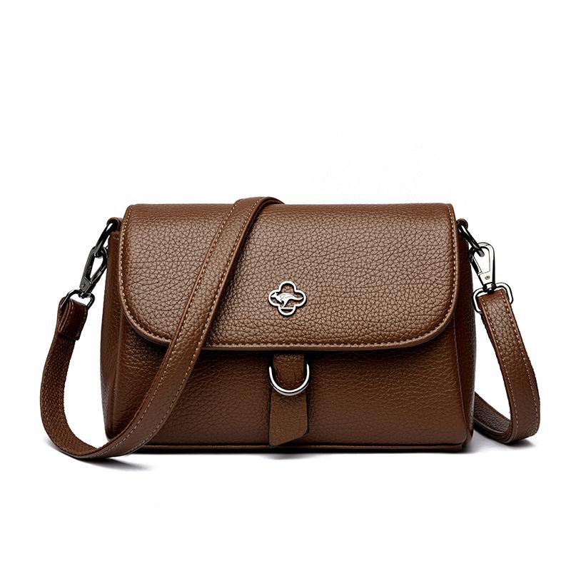 Модная женская сумка для ношения под мышкой, на одном плече, через плечо, маленькая квадратная сумка темно-коричневого