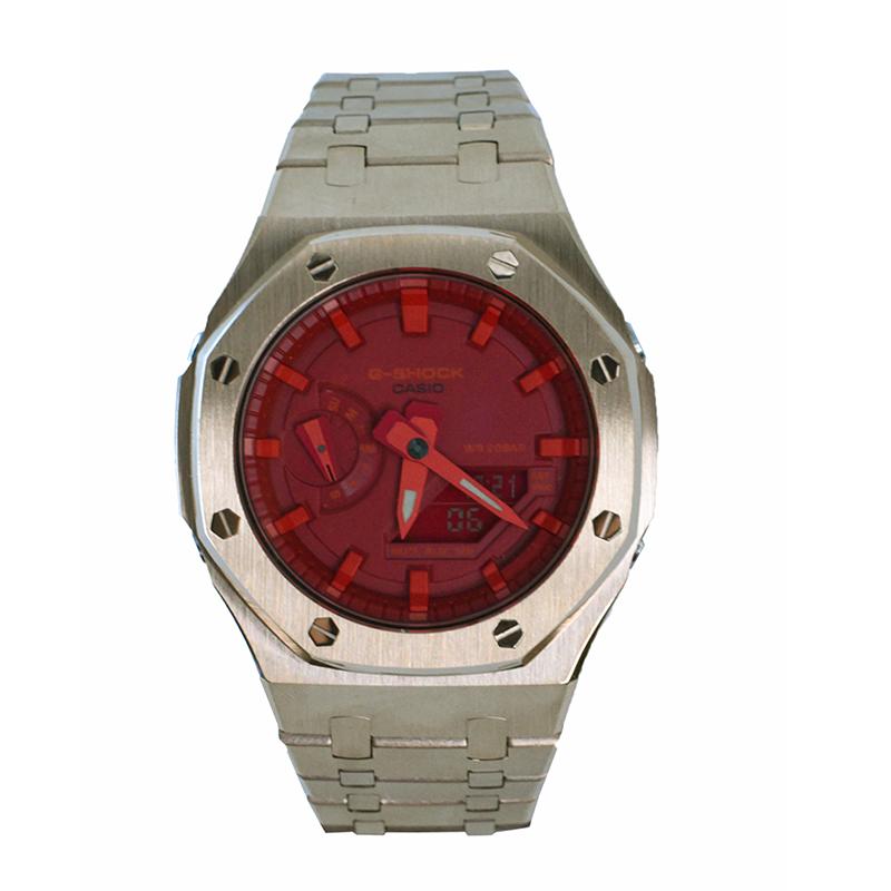 CASIO Men Liquid Crystal,Analog Dual Display Series Red Watch GA-2100-4A(Watch3--) Rose Gold Coral Red
CASIO Men Liquid Crystal,Analog Dual Display Series Red Watch GA-2100-4A(Watch3--) Rose Gold Coral Red