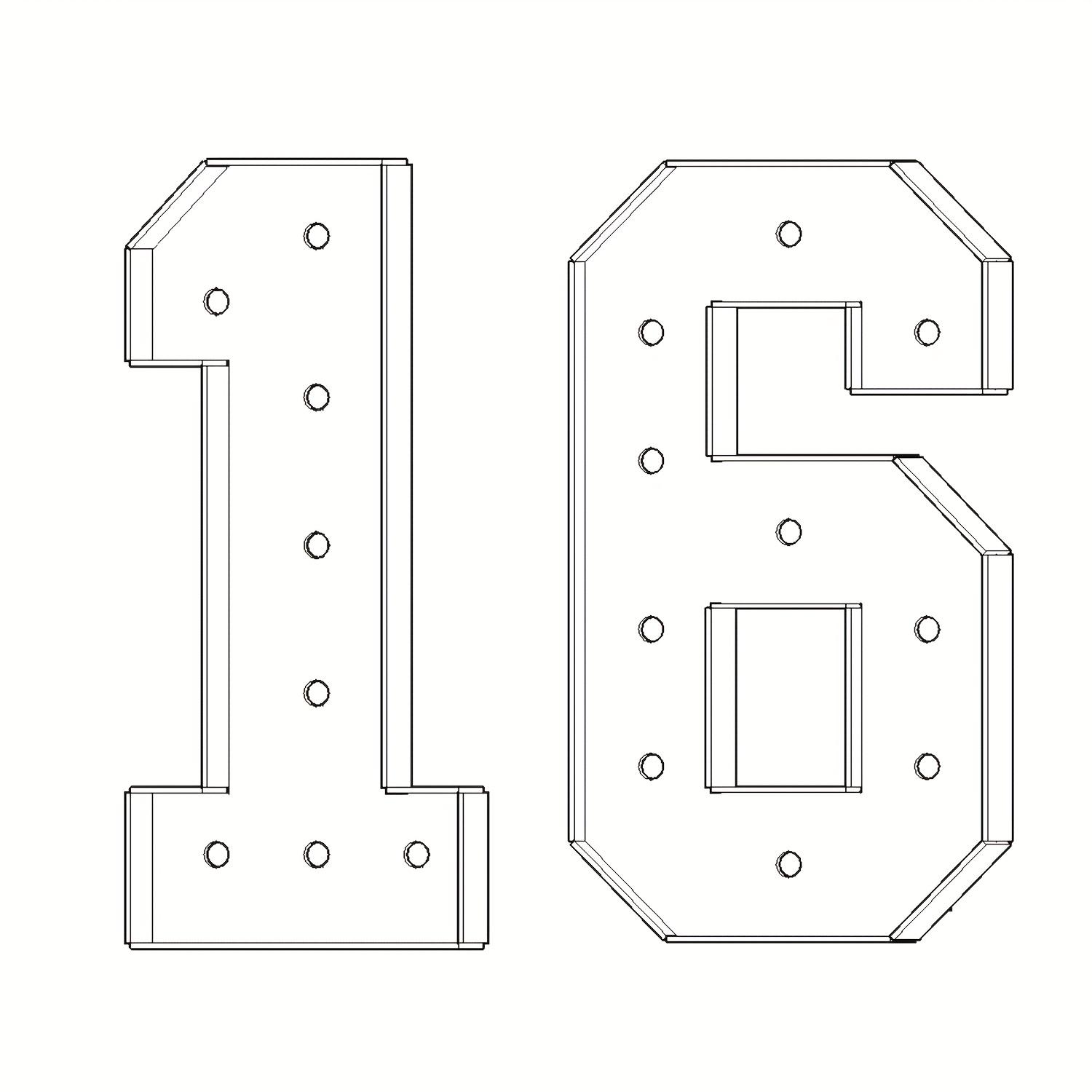2 шт. DIY 73 см цифровой свет с белым светом 3D KT Board цифровая модель день рождения, юбилей вечеринка украшение, 18 лет, 20 лет 16
