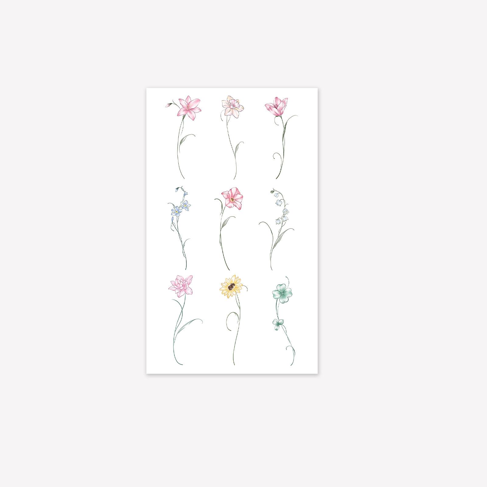 Fresh Watercolor Pink Flower Tattoo Sticker, Minimalist Fine Lines, Gentle Wind Girl, Forearm Waterproof And Long-Lasting Sticker 11*18CM
Fresh Watercolor Pink Flower Tattoo Sticker, Minimalist Fine Lines, Gentle Wind Girl, Forearm Waterproof And Long-Lasting Sticker 11*18CM