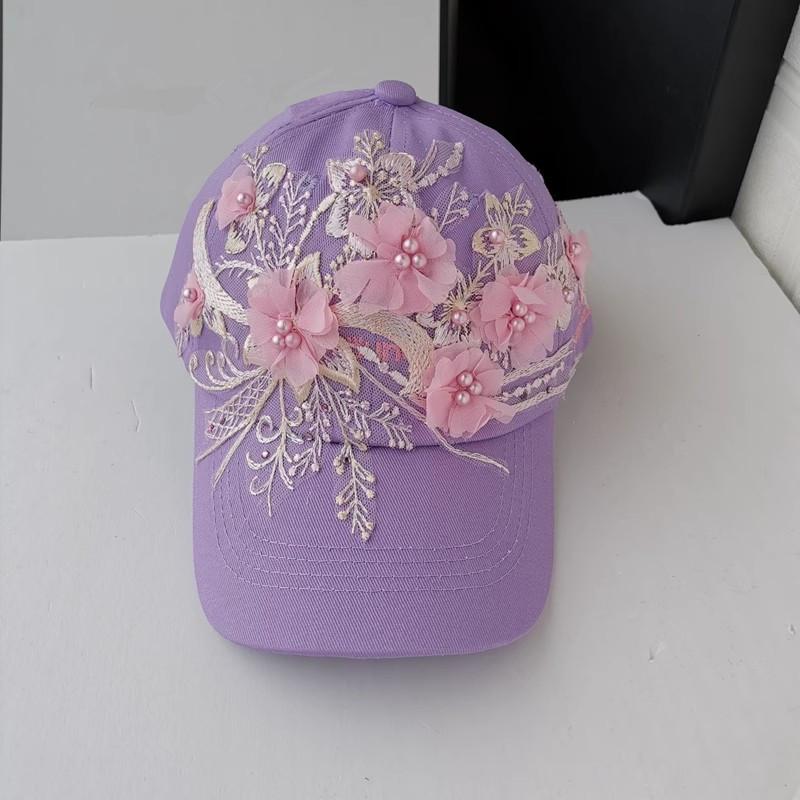 Ins Facebook Designer Style Purple Add Pink Pearl Flower Lady Baseball Hat Women Leisure Visors Cap
Ins Facebook Designer Style Purple Add Pink Pearl Flower Lady Baseball Hat Women Leisure Visors Cap