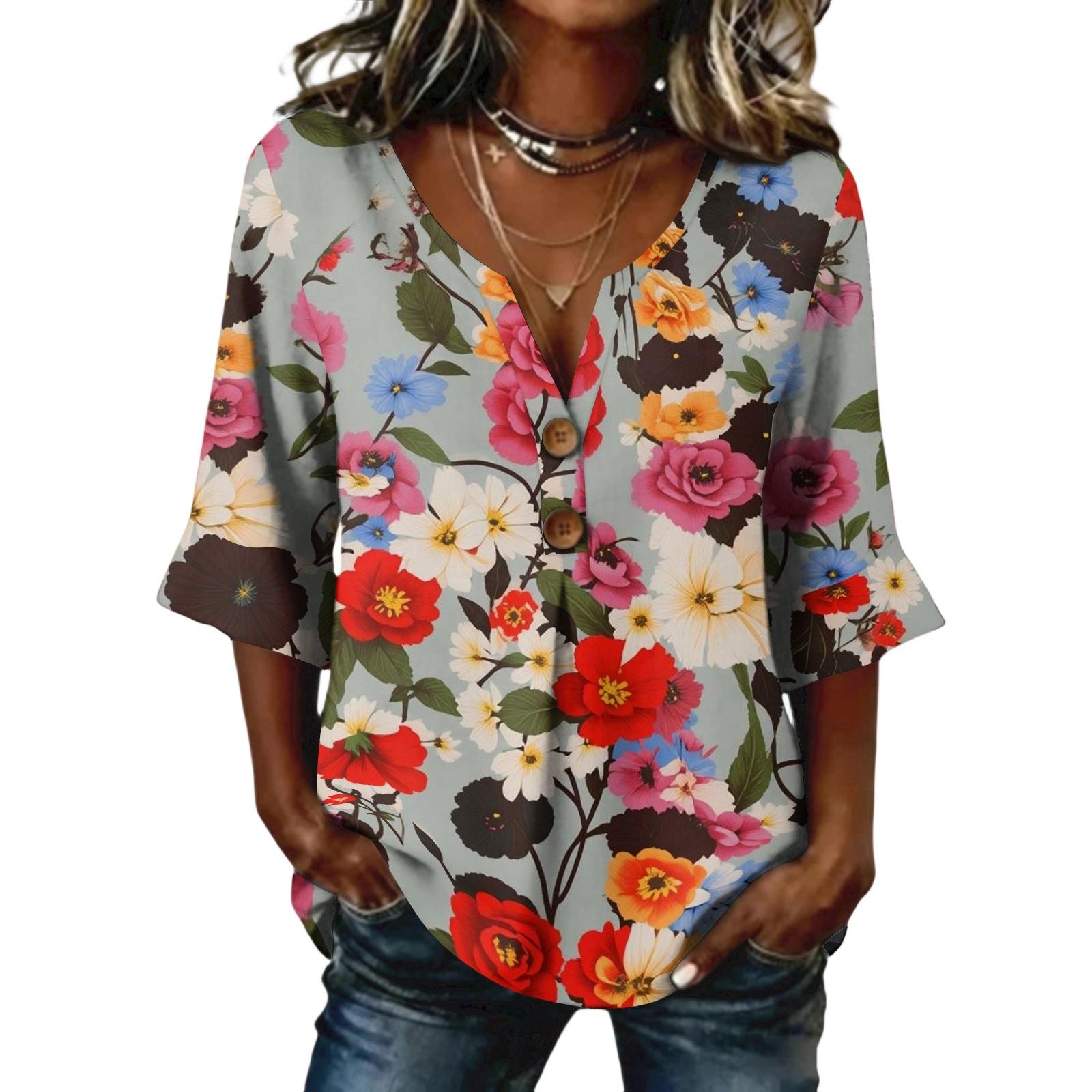 Long Sleeve Shirts for Women V Neck Button Down Womens Long Sleeve Tops Floral Print Long Sleeve T Shirt Women Loose Fit M
Long Sleeve Shirts for Women V Neck Button Down Womens Long Sleeve Tops Floral Print Long Sleeve T Shirt Women Loose Fit M