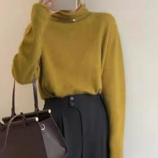 Women s High Collar Wool & Cashmere Sweater - Autumn/Winter Fashion, Loose-Fit, Cozy Style Small
Women s High Collar Wool & Cashmere Sweater - Autumn/Winter Fashion, Loose-Fit, Cozy Style Small