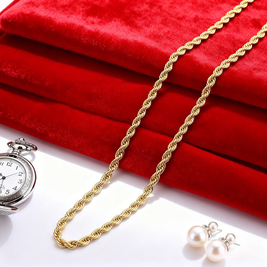 45-60cm pretty 18K Gold 4mm Rope Chain Necklace for Women Man Fashion Wedding Christmas Gifts Jewelry 18-24Inch party Y21040YY-
45-60cm pretty 18K Gold 4mm Rope Chain Necklace for Women Man Fashion Wedding Christmas Gifts Jewelry 18-24Inch party Y21040YY-