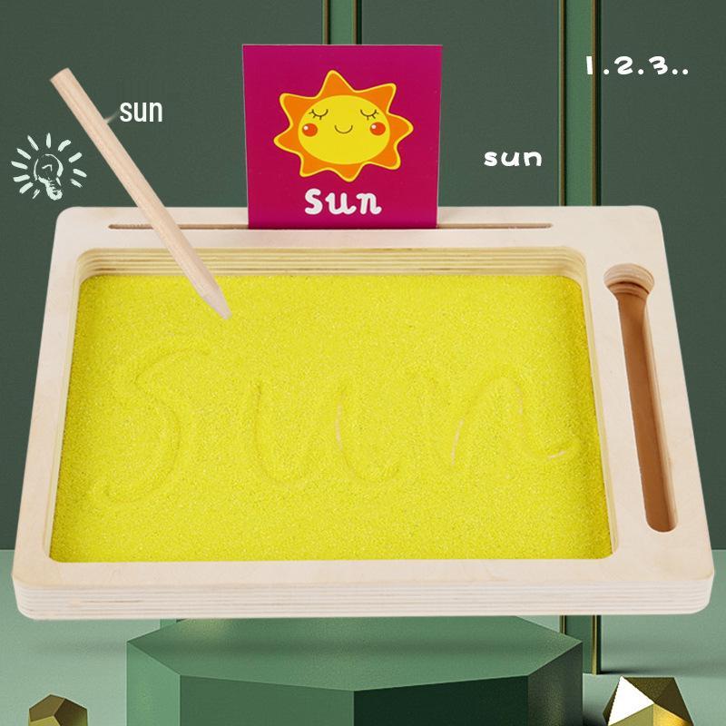Wooden Sand Drawing Board: Early Learning Toy for Letter & Number Recognition with Pencil Control Training Flashcards.
Wooden Sand Drawing Board: Early Learning Toy for Letter & Number Recognition with Pencil Control Training Flashcards.