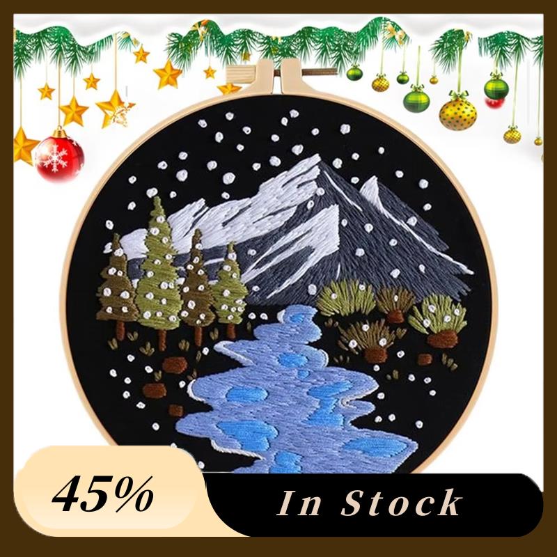A60zchristmas Needlework Kits Snow Scene Embroidery Beginner Kit For Kitchen Living Room Desktop Window Snow Scene Embroidery AM 30*40cm
A60zchristmas Needlework Kits Snow Scene Embroidery Beginner Kit For Kitchen Living Room Desktop Window Snow Scene Embroidery AM 30*40cm