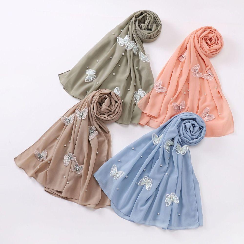 Solid Color Silk Headscarf Pearl Butterfly Chiffon Scarf Fashion Satin Hijab Summer хакі
Solid Color Silk Headscarf Pearl Butterfly Chiffon Scarf Fashion Satin Hijab Summer хакі