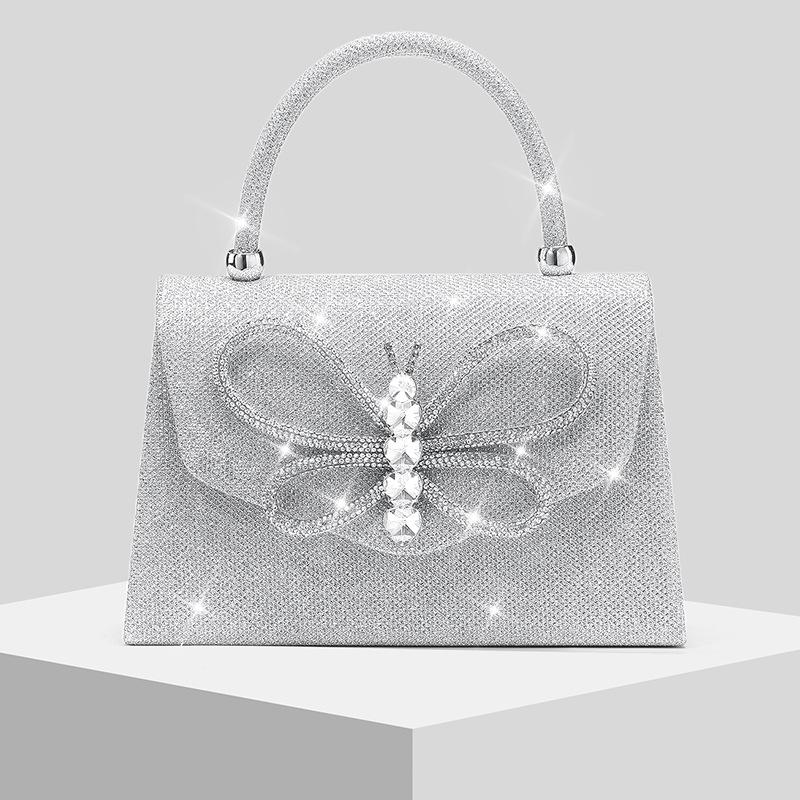 New Shiny Diamond Bow Ladies Dinner Bag Wedding Bag Banquet Bag Handbag Evening Bag срібний
New Shiny Diamond Bow Ladies Dinner Bag Wedding Bag Banquet Bag Handbag Evening Bag срібний
