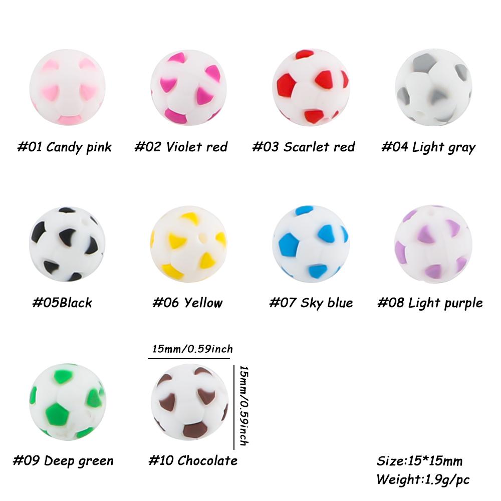 kovict 50pcs Silicone Beads 15mm Baby Football Food Grade Silicone Soccer Round Bead Bracelet Accessories For Jewelry Making
kovict 50pcs Silicone Beads 15mm Baby Football Food Grade Silicone Soccer Round Bead Bracelet Accessories For Jewelry Making