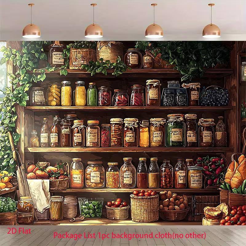 2D Farmhouse Pantry Jars Backdrop for Bakery & Food Event Decor 47.2x31.5inch/120*80cm
2D Farmhouse Pantry Jars Backdrop for Bakery & Food Event Decor 47.2x31.5inch/120*80cm