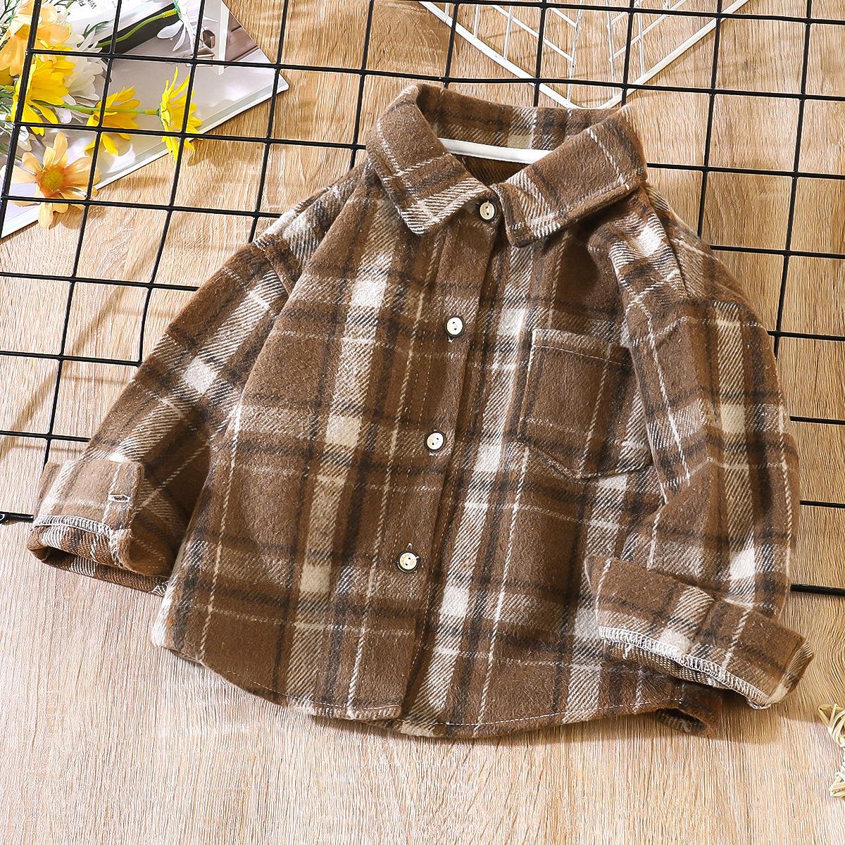 Детская рубашка в клетку в стиле ретро с длинными рукавами - кардиган унисекс с отворотом 90cm коричневый
Детская рубашка в клетку в стиле ретро с длинными рукавами - кардиган унисекс с отворотом 90cm коричневый