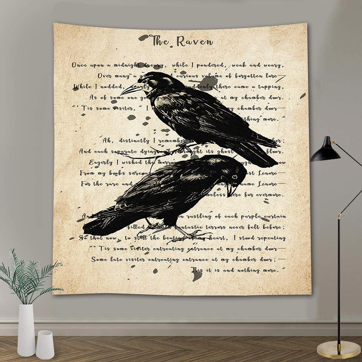 Tapestry wall with a raven poem 51x60 75x100 чёрный
Tapestry wall with a raven poem 51x60 75x100 чёрный