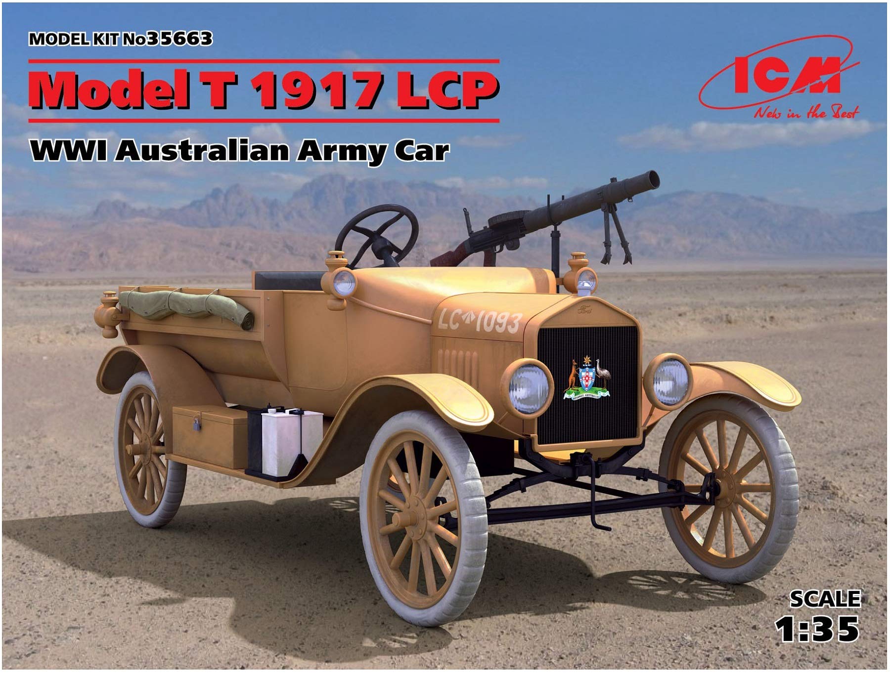 ICM Australian Army Первая мировая война Модель T Ford 1917 LCP Пластиковая модель 35663 1/35
ICM Australian Army Первая мировая война Модель T Ford 1917 LCP Пластиковая модель 35663 1/35