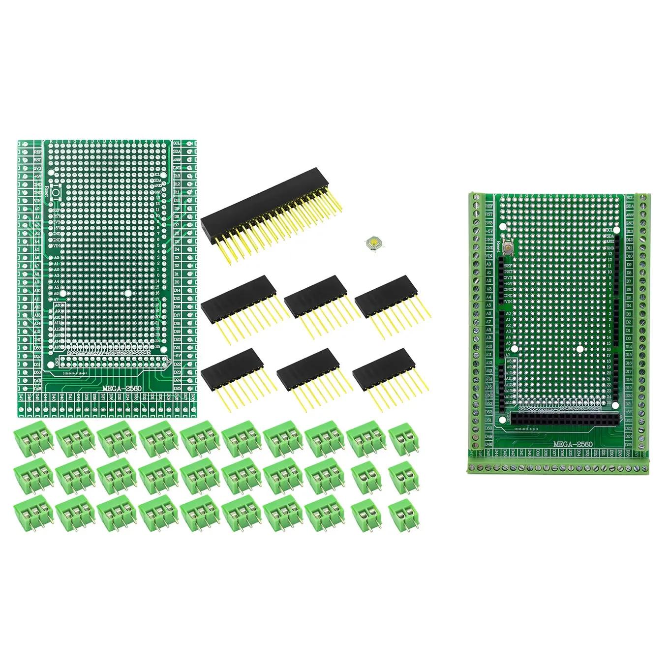 Compatible With MEGA2560 Double-side PCB Prototype Screw Terminal Block Shield Board Kit For Arduino Mega 2560 R3
Compatible With MEGA2560 Double-side PCB Prototype Screw Terminal Block Shield Board Kit For Arduino Mega 2560 R3