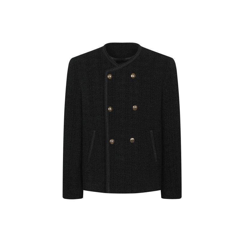 Unisex Black Woolen Short Jacket - Little Fragrance Style for Men, Autumn/Winter 2XL
Unisex Black Woolen Short Jacket - Little Fragrance Style for Men, Autumn/Winter 2XL