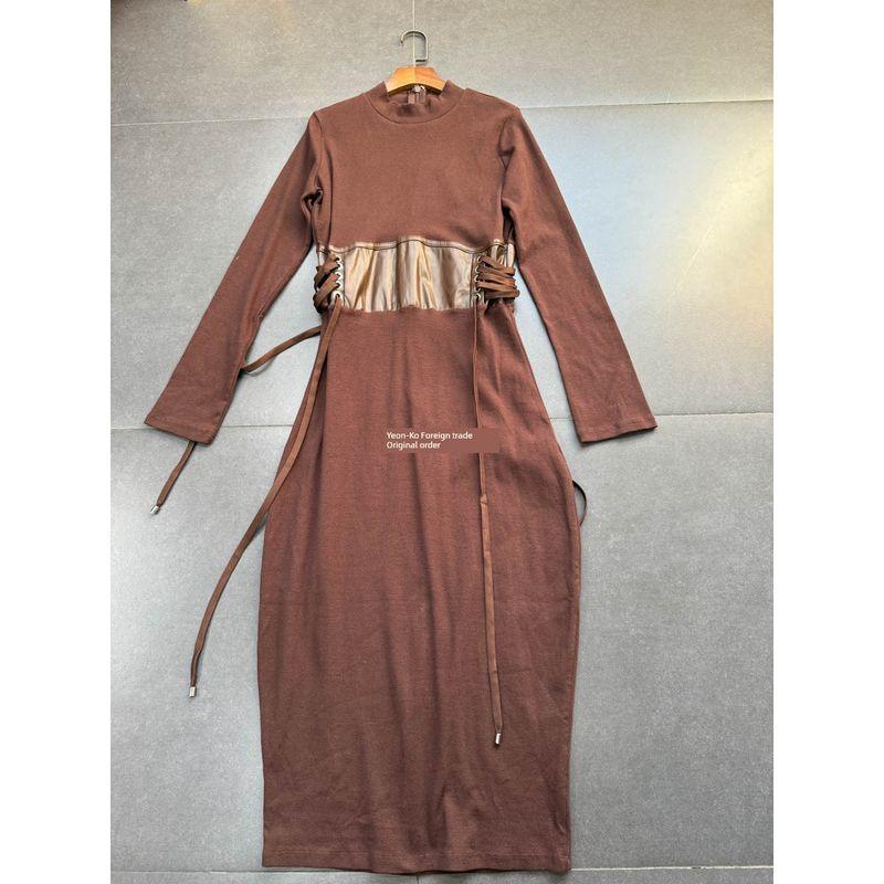Export Single FN Plus Size Sexy 1x Fashionable Silm Elastic Half Turtleneck Knitting Dress Mid-Length Long Dress Autumn Brown Brown Dress 1X
Export Single FN Plus Size Sexy 1x Fashionable Silm Elastic Half Turtleneck Knitting Dress Mid-Length Long Dress Autumn Brown Brown Dress 1X