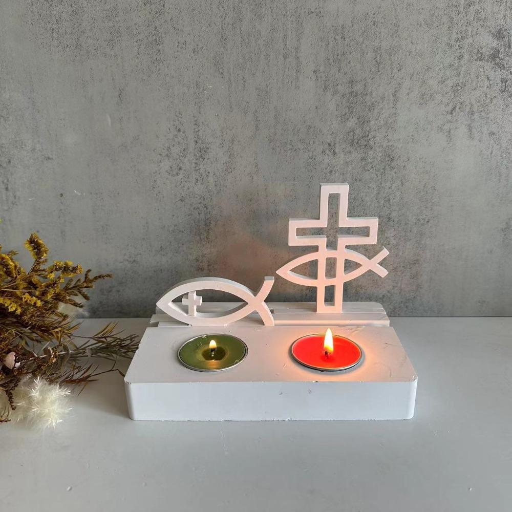 Fish/Cross Candlestick Silicone Mold DIY Gypsum Mold New Fish Shape Silicone Mold Plaster
Fish/Cross Candlestick Silicone Mold DIY Gypsum Mold New Fish Shape Silicone Mold Plaster