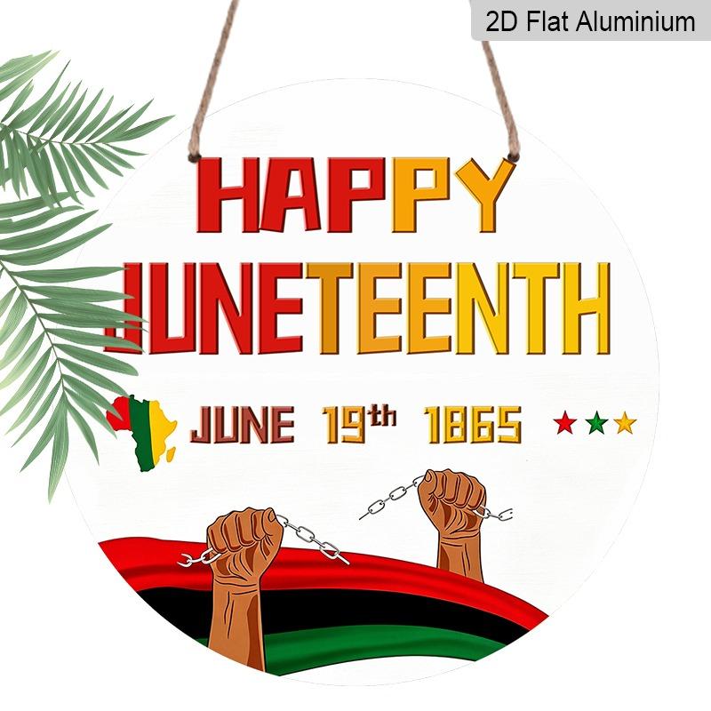 2D Flat Aluminum Wall Hangings with A Juneteenth Theme Are Available in Various Sizes. Featuring A Broken Chain Fist and African Motifs, They Are A 7.87×7.87inch
2D Flat Aluminum Wall Hangings with A Juneteenth Theme Are Available in Various Sizes. Featuring A Broken Chain Fist and African Motifs, They Are A 7.87×7.87inch