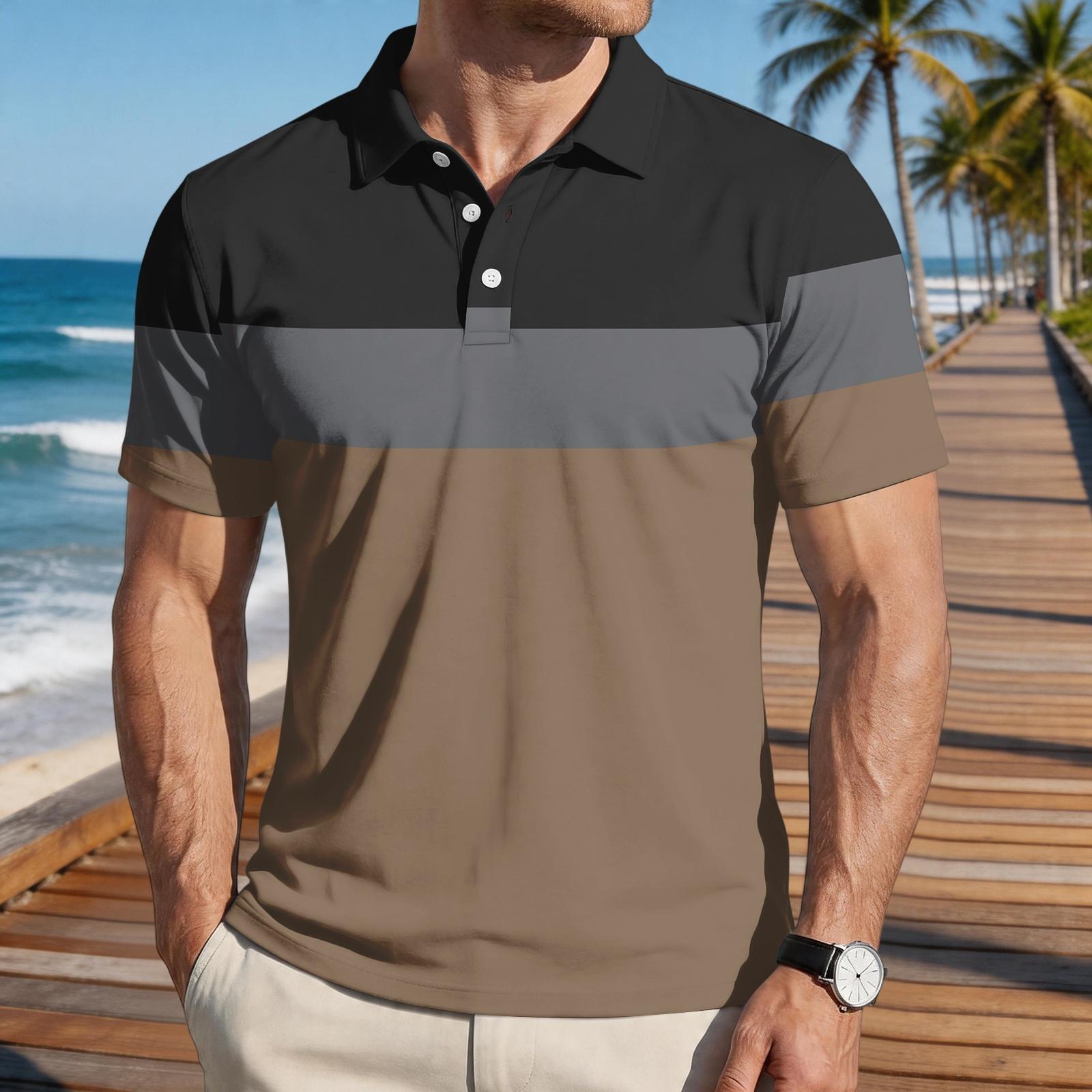 Men Loose Fit Casual Striped Print Short Sleeve Polo Shirt with Turn Down Collar and Button Closure for Everyday Wear XXXL
Men Loose Fit Casual Striped Print Short Sleeve Polo Shirt with Turn Down Collar and Button Closure for Everyday Wear XXXL