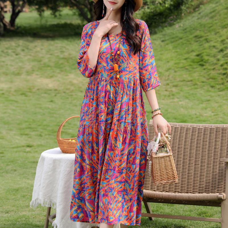 Елегантна жіноча літня сукня великих розмірів Vintage одяг з довгими рукавами 5XL
Елегантна жіноча літня сукня великих розмірів Vintage одяг з довгими рукавами 5XL