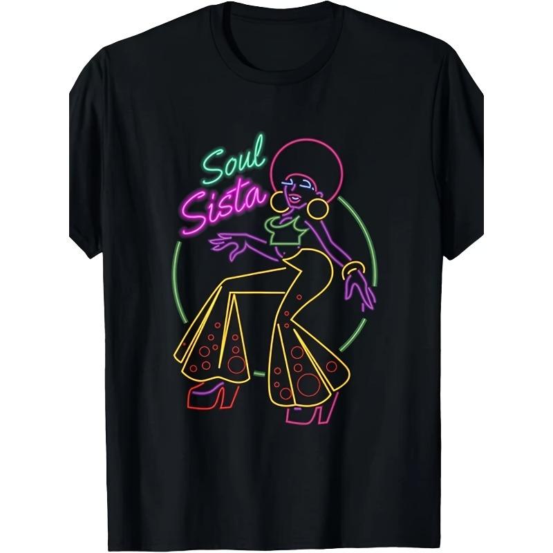 Women s Soul Sista 70s Print T-Shirt Disco Costume Casual Crew Neck Short Sleeve Tee 4XL чорний
Women s Soul Sista 70s Print T-Shirt Disco Costume Casual Crew Neck Short Sleeve Tee 4XL чорний