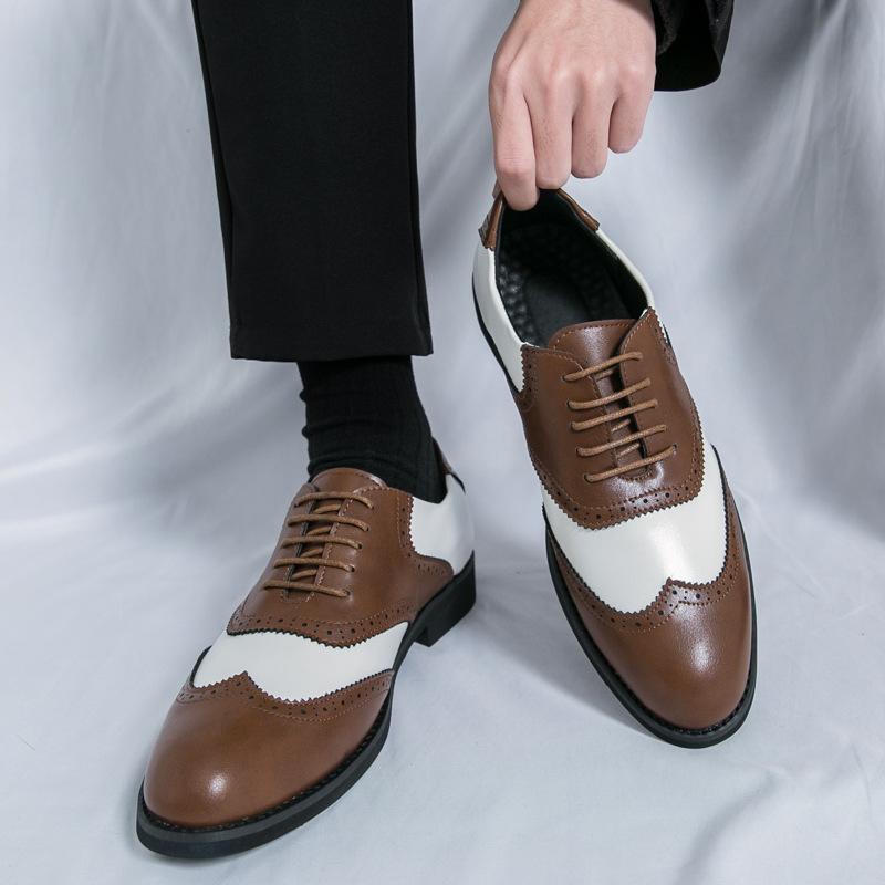 Leather shoes men s 2025 spring and autumn new large size dress black and white color matching men s shoes flower block leather shoes wedding shoes de 38
Leather shoes men s 2025 spring and autumn new large size dress black and white color matching men s shoes flower block leather shoes wedding shoes de 38