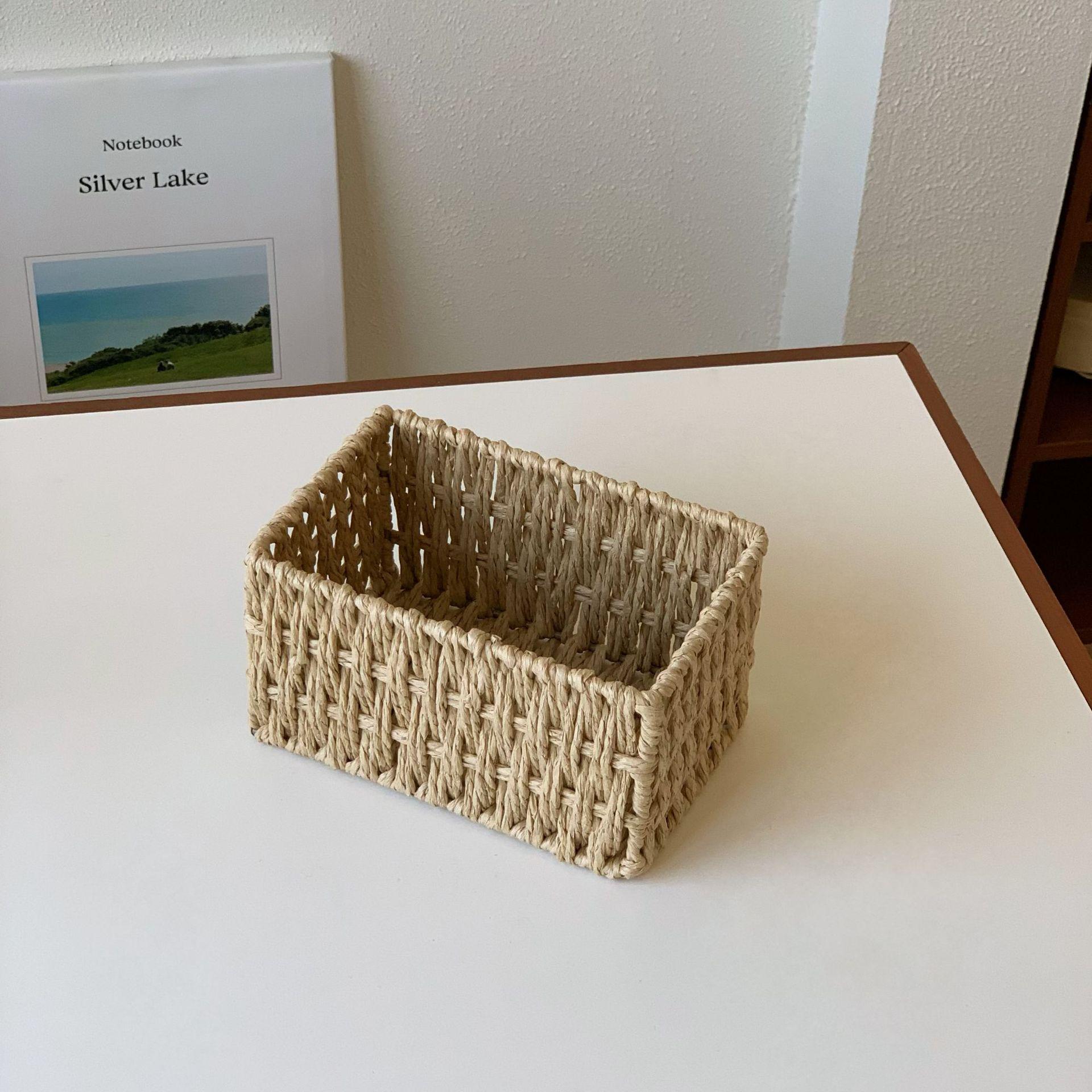 Woven Retro Storage Basket for Living Room and Desktop - Multifunctional Organizer for Sundries and Cosmetics
Woven Retro Storage Basket for Living Room and Desktop - Multifunctional Organizer for Sundries and Cosmetics